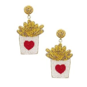 New! Beaded French Fry Earrings
